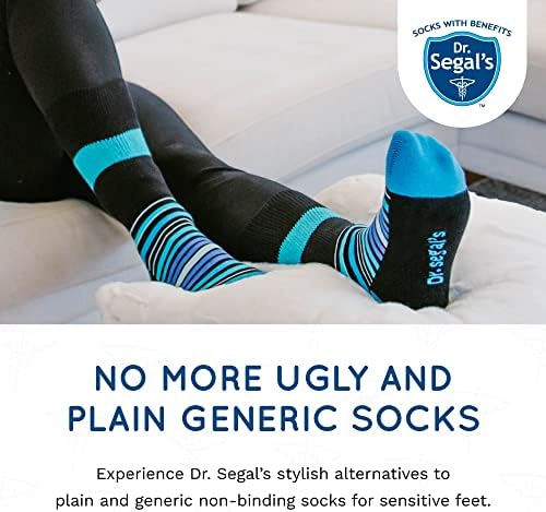 Negalne čarape dr. Segala - 3pk m / l - plava pruga, crna pruga, prostora siva