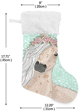 Alaza Božićne čarape Cvjetni konjski klasik Personalizirano Veliko uređenje skladišta za obiteljski odmor