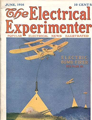 Električni eksperimentator jun 1916-H Gernsback-priča o naučnoj fantastici na Marsu-Prvi svjetski rat-poklopac