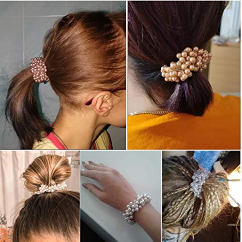 5 komada Pearl Elastics vezice za kosu prsten užad Scrunchie trake za kosu rep držač za žene ili djevojčice
