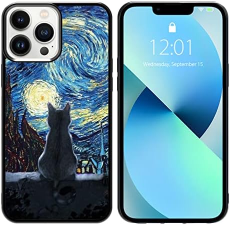 Crna slatka mačka iphone 13 pro max futrola - 6,7 inčni kombi Slatka CAT iPhone iPhone, bez klizanja dizajn