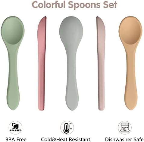 5 kom Baby Spoons Set silikonske Samohranjene dojenčad kašike za bebu BPA besplatno meka savitljiva prva