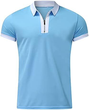 XXBR muške košulje s dugim rukavima Ležerne slim Fit Golf Polo košulje sa zatvaračem zatvarača Brze suhe