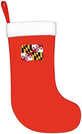 TZT Vintage Maryland Flow Božićne čarape, Xmas Holiday Party pokloni za porodične dekoracije za odmor 18-inčni