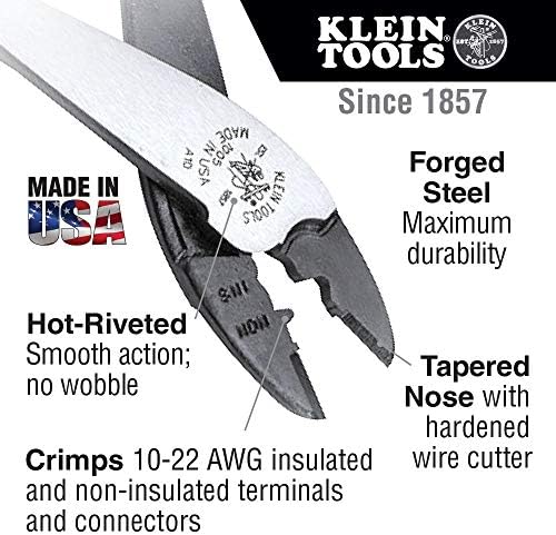 Klein Alati D2000-28 kliješta, dijagonalne kliješta za rezanje, 8-inčni i 1005 alat za rezanje / prešanje