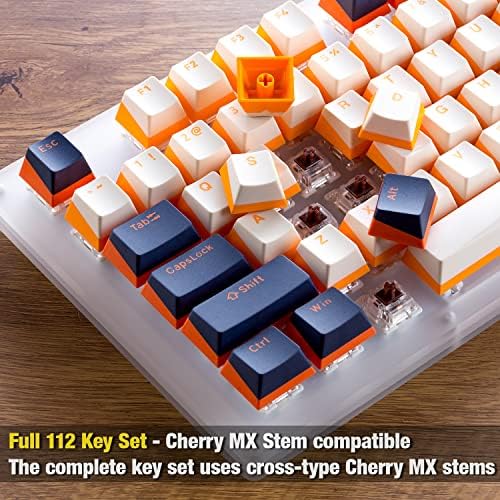 GunMjo PBT DoubleShot Keycaps za tastaturu za igre sa Cherry MX prekidačima, OEM profili 112 tasteri sa