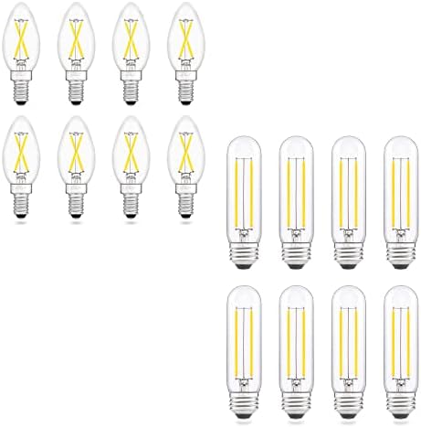 AIELIT 8Pack 2W B11 E12 LED sijalica/T10 E26 LED sijalica, zatamnjiva, 25W ekvivalentna sijalica sa žarnom