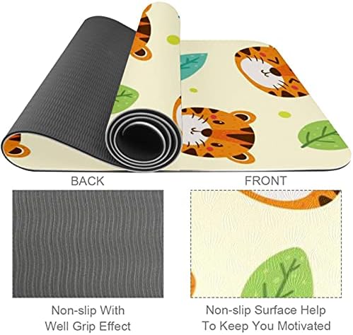 Siebzeh Tiger and Leaves Premium Thick Yoga Mat Eco Friendly Rubber Health & amp; fitnes Non Slip Mat za