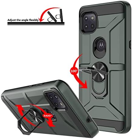 Motorola One 5G ACE futrola sa [3x zaštitnikom od kaljenog stakla], ugrađeni prsten kickstand i magnetni