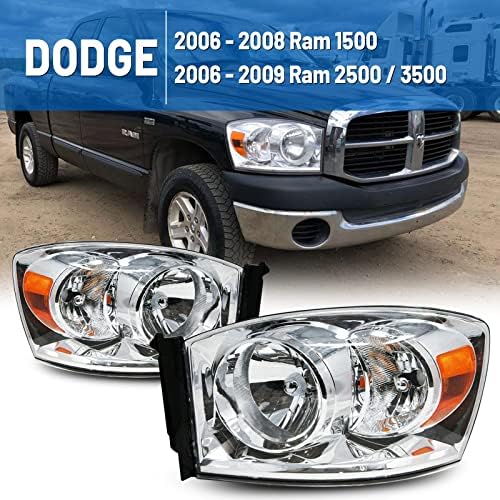 Prednja svjetla kompatibilna za Dodge Ram 1500 2006 2007 2008, Ram 2500 / 3500 2006 - 2009 glava lampe skupštine