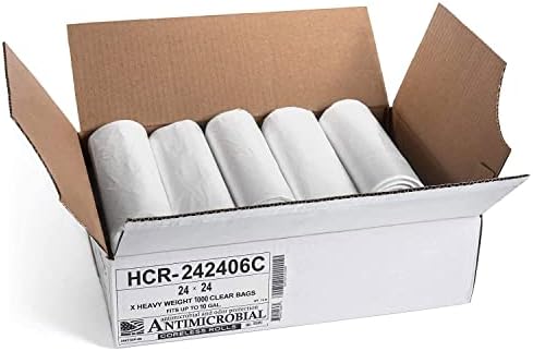 Aluf plastika 7-8 galona čiste vrećice za smeće - 24 'x 24' - 6 Micron ekvivalentna vrijednost visoke gustoće