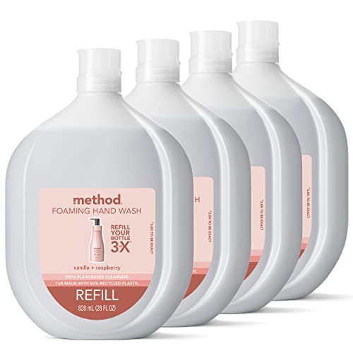 Metoda Premium pjenjenje ručno pranje Refill, Vanilla + Raspberry, Reciklabilne bočice, biorazgradiva Formula,