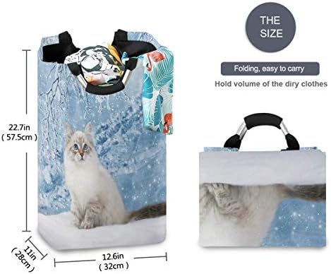 Alaza zimska ledena mačka mačja grana korpa za veš korpa velika kanta za odlaganje sa ručkama za poklon