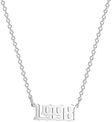 Glimmerst ogrlica od nehrđajućeg čelika za žene rođendan godina broj privjesak ogrlice nezaboravne godišnjice