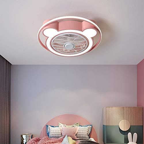 Zhyh Bear Stropni ventilator sa LED lampicama FIRTE Pink plafonska svjetiljka s daljinskom djecom Dječje