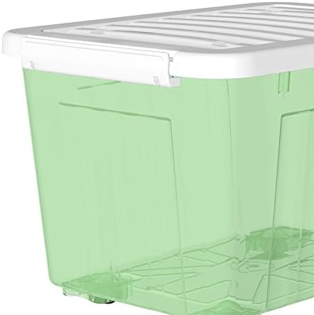 CETOMO 35L * 4 plastična kutija za odlaganje, bistra zelena, tatorska kutija, organiziranje posude sa izdržljivim