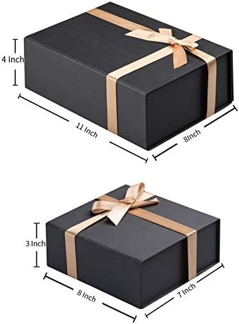 Lifelum poklon kutija sa poklopcem 11 x 8 x 3,5 inča crna poklon kutija za poklone elegantna poklon kutija