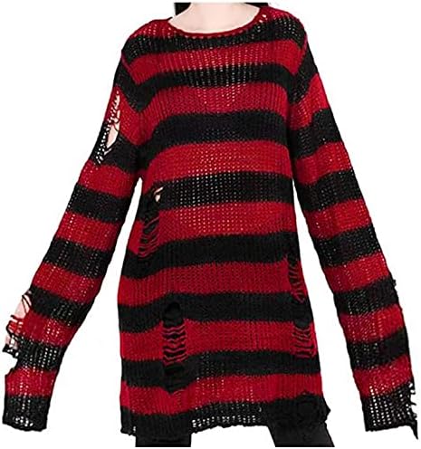 Žene Harajuku prevelizirani prugasti džemper Ležerne prilike s dugim rukavima Klintni pulover izduženi pukovnice