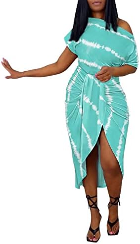 MIASHUI ženska pamučna haljina ženska ljetna Ležerna haljina hladna ramena Mini haljina kratka Sleevele Print Ruched ženska ljuljaška