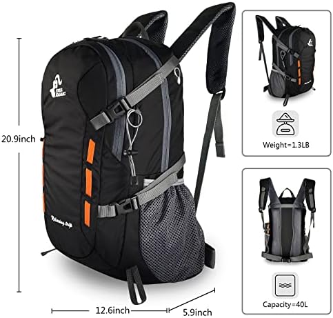 Storvyllf Pješački ruksak Muškarci, Vodootporni ruksak za planinarenje za žene, 40l ruksački ruksak lagan