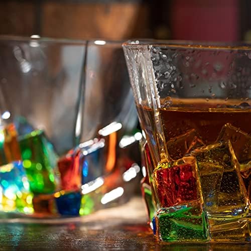 ivlere Whisky Glass Set 2-olova kristalne boje Clear Scotch naočare 15 oz Glassware za piće burbon Malt