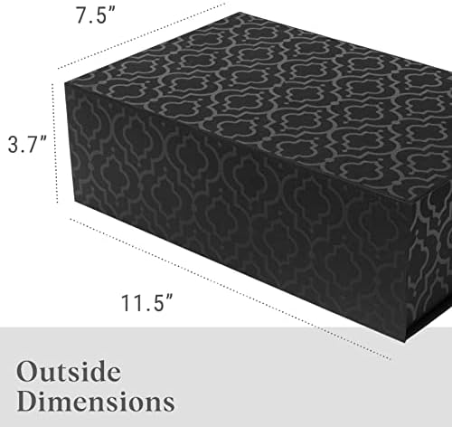 Sorarto magnetna Poklon kutija sa poklopcem / luksuzna crna lanena dekorativna kutija za poklone, prijedloge,