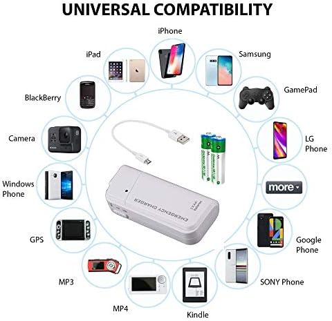 Prijenosni putni Punjač AA baterije kompatibilan sa Samsung Galaxy S8 Plus i punjačem za hitne slučajeve
