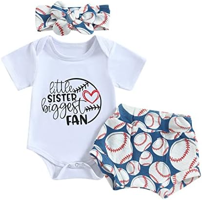 LxXiashi novorođenče djevojčice bejzbol odjeća Little Sestro najveći navijački navijački rumper Shars set