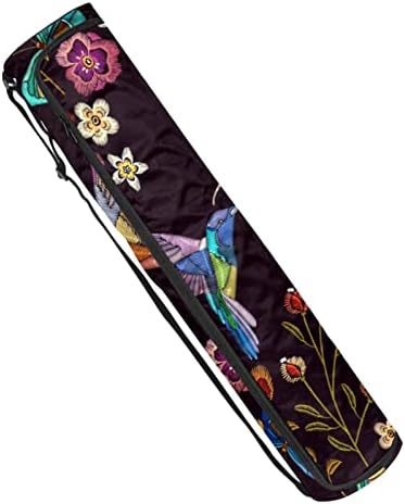 Vez brujanje ptica i tropsko cvijeće Yoga Mat torbe full-Zip Yoga Carry Bag za žene i muškarce, Vježba Yoga