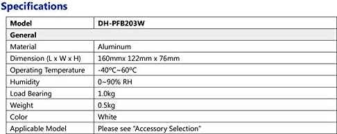 PFB203W Zidni nosač aluminijski legura vodootporan za Dome IP kameru Dahua, HDW4433C-A, HDBW4431R-S, HDBW4431R-S,