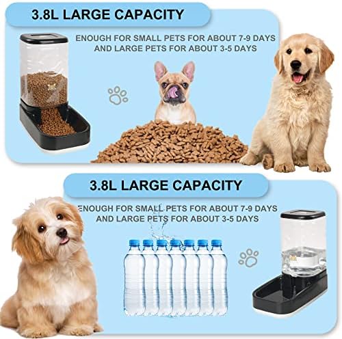 ELEVON Automatski set gravitacionih dozatora za hranu i vodu za pse sa posudom za hranu za kućne ljubimce