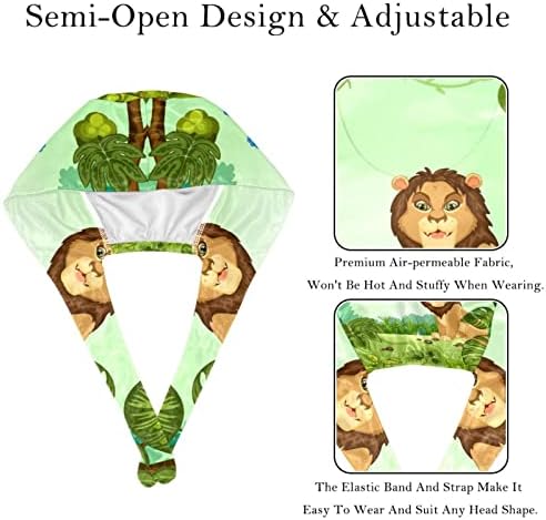 Slatki smiješni šumski Majmuni zeleni listovi Radna kapa sa dugmadima i trakom za znoj Podesiva kravata