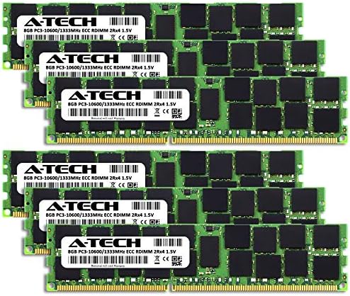 A-TECH 48GB DDR3 1333 MHz PC3-10600R ECC RDIMM 2RX4 1.5V ECC Registered DIMM 240-PIN poslužitelj i radna