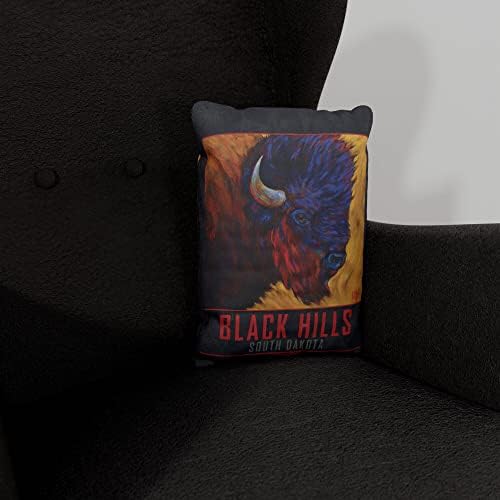 Black Hills Južna Dakota Lone Bull Bison Canvas Throw jastuk za kauč ili kauč kod kuće & amp; ured iz ulja