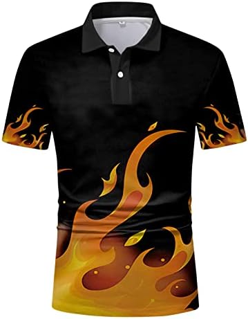 ZDDDO MENS Polo Golf Majice, plamen gradijent casual teniskim vrhovima kratkih rukava Sump Slim Fit Button