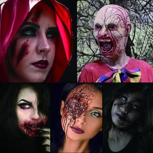 Profesionalni Halloween SFX specijalni efekti Makeup Kits, Bright Red & tamno crvena Fake Blood, Body Scar