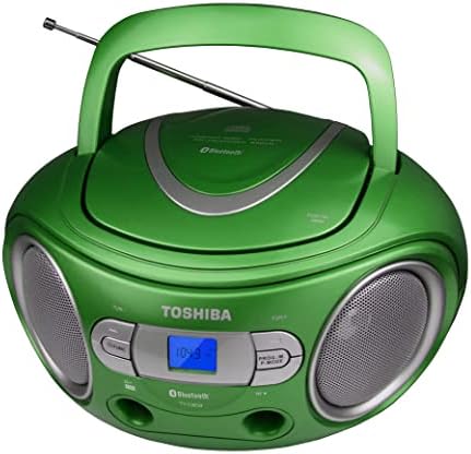 Toshiba TY-CWS9 Prijenosni CD Bluetooth Boombox sa AM / FM stereo i aux ulaz, metalik zelenim