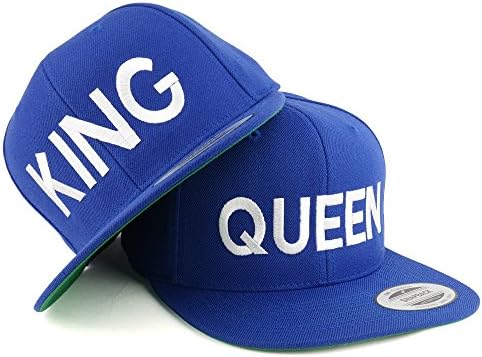 Trendy prodavnica odjeće King and Queen Bijela vezena ravna bejzbol kapa sa strukturiranim novčanicama