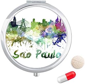 Sao Paula Brazil City Akvarelna Torbica Za Pilule Džepna Kutija Za Skladištenje Lijekova