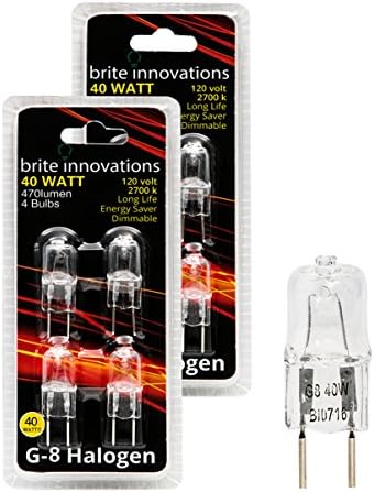 Brite inovacije G8 halogena sijalica, 40 W zatamnjiva meka Bijela 2700k-120v-Bi Pin-Q20, Cl, T4 JCD tip,