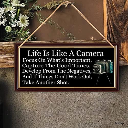 Život je poput fotoaparata fokusira se na ono što je važan znak za viseći zid drveta