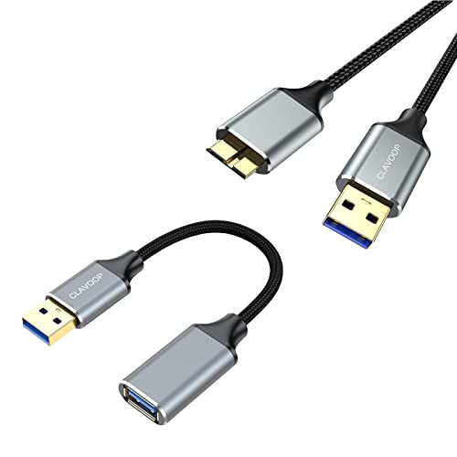 Clavoop USB 3.0 Micro B kabel 1,5ft snop sa USB 3.0 produžnim kablom 0,5ft