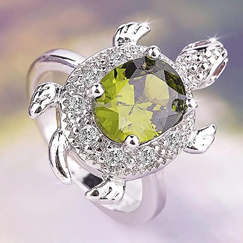 2023 NOVO Sterling srebrna kornjača prstena zelena Opal prstena kornjača nakit dugovječnost Poklon ORB prsten