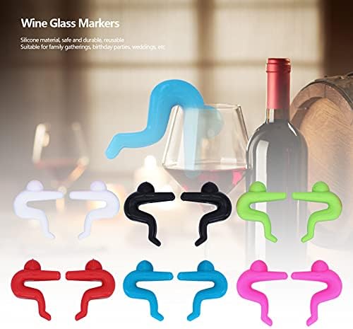 24kom slatki Silikonski čari za staklo za vino, mali ljudi oblikuju markere za piće za naočare stakleni