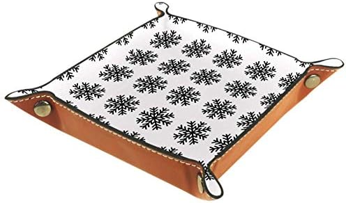 Lyetny Snowflake Zimska crna bijela pladanj za skladištenje plašta Beddide Caddy Desktop ladica Promjena