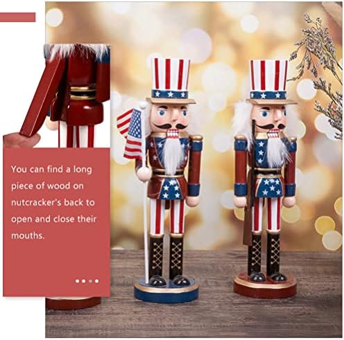 LOGOFUN 3kom drvena figurica Orašara vojnici statua Orašara Američki desktop dekor za Dan nezavisnosti