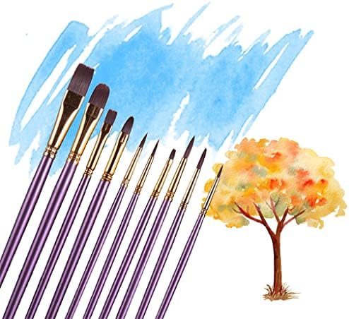 MXIAOXIA 10kom / Set akvarelna olovka četkica za farbanje ljubičaste najlonske četke za kosu umjetnik četka