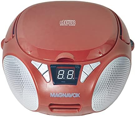 Magnavox MD6924-RD prijenosni top učitavanje CD Boombox sa AM / FM stereo radio u crvenom | CD-R / CD-RW