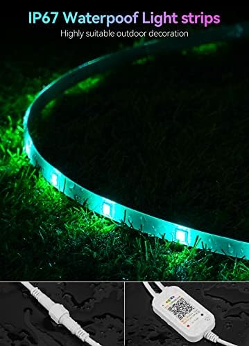 Skzslibry 50.2FtoutDoor LED trake Vodootporne LED svjetlosne trake sa RF Remote Glazbenom i Bluetooth muzičkom