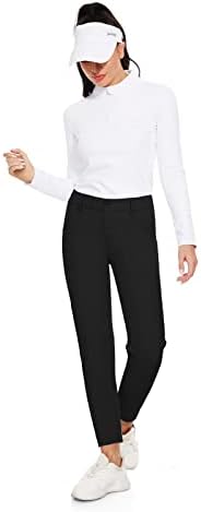 M Moteepi ženske golf hlače sa džepovima Ženske radne pantalone Slim Fit Golf Odjeća casual PNATS crna m